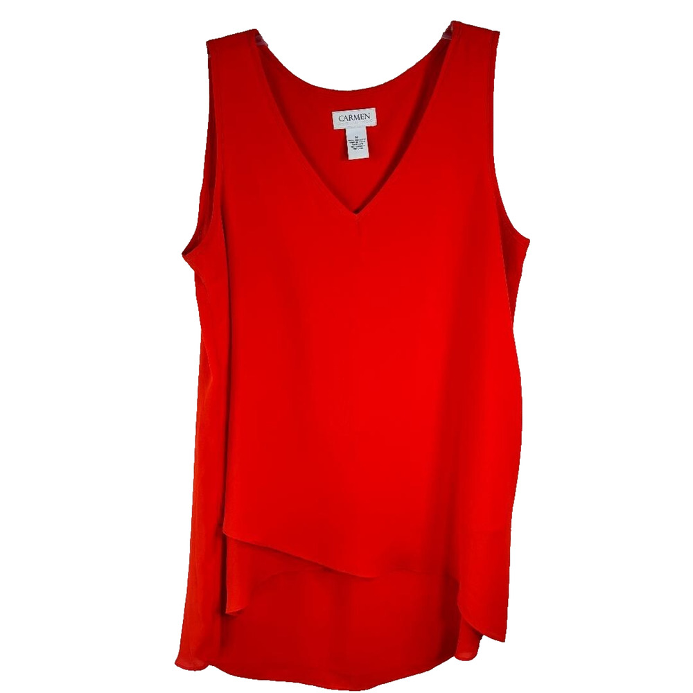 Carmen Marc Valvo Red Sleeveless Tunic Size‎ M